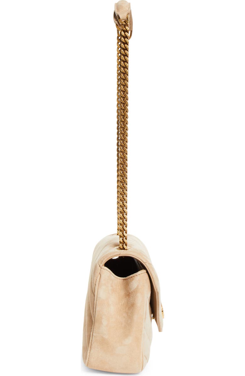 Saint Laurent Small Loulou Chain Leather Shoulder Bag, Alternate, color, Soft Beige