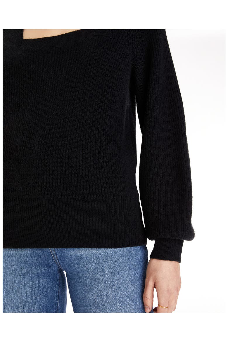 Melwood Square Neck Coziest Yarn Pullover Sweater, Alternate, color, TRUE BLACK