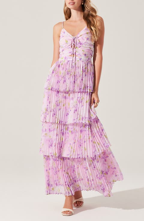 Daytona Floral Pleated Tiered Dress