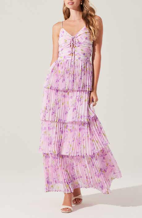 ASTR the Label Daytona Floral Pleated Tiered Dress