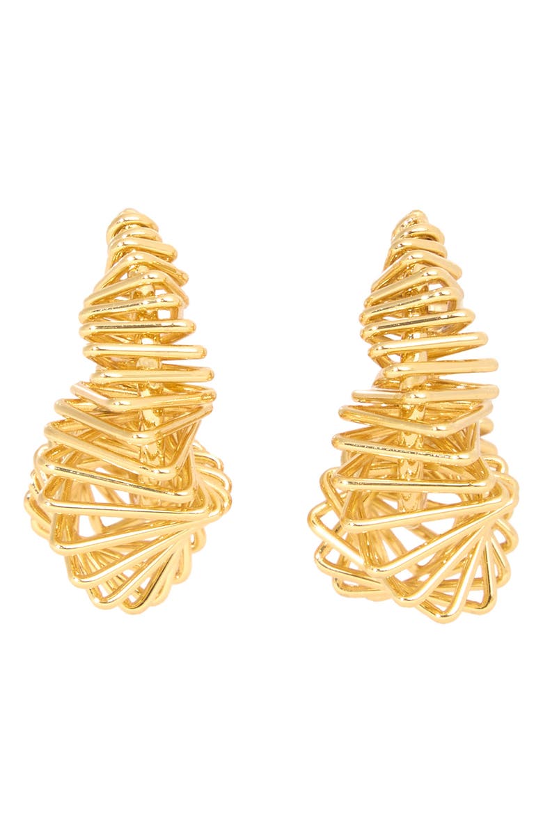 SAACHI Geometric Triangle Hoop Earrings, Main, color, Gold