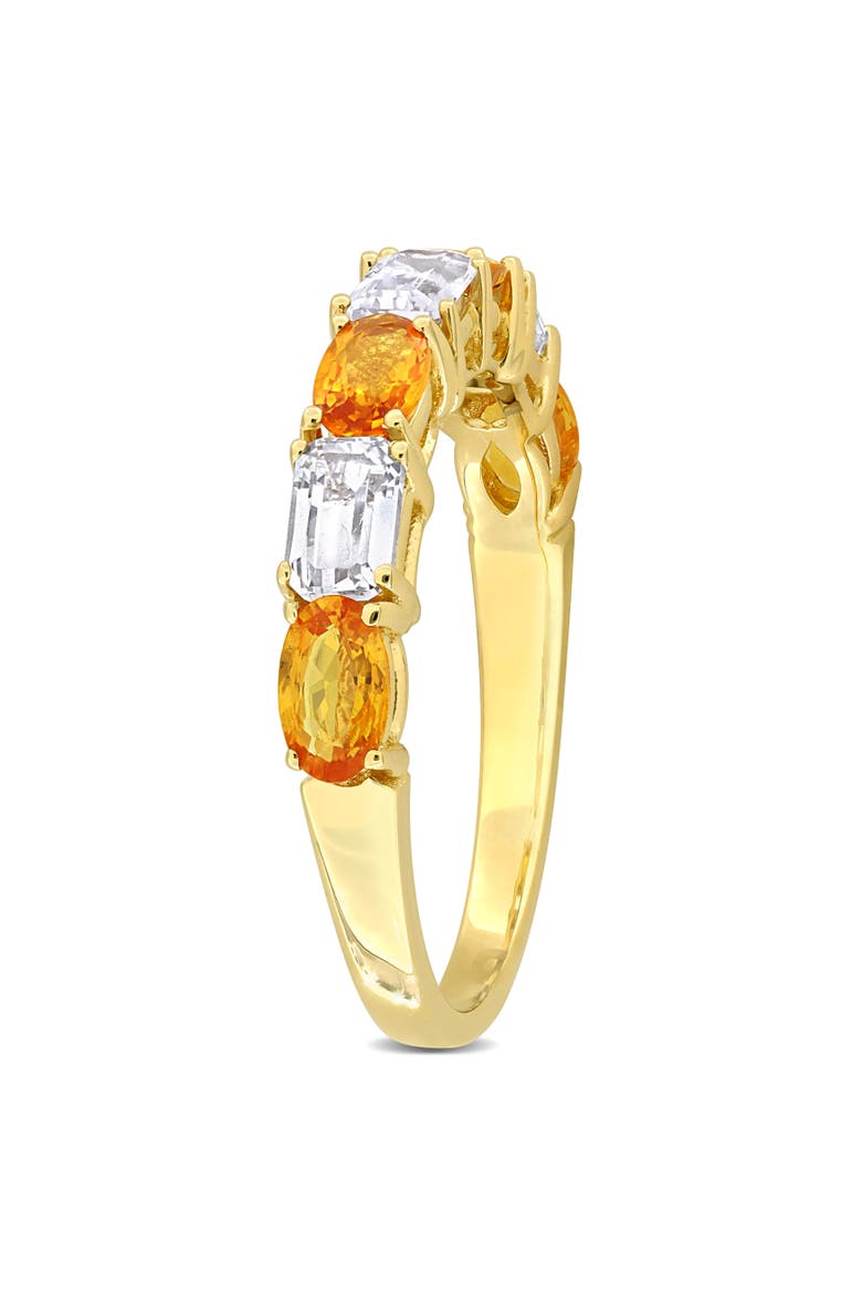 Sapphire & White Sapphire Semi-Eternity Ring 14k, Alternate, color, Yellow Sapphire/Yellow Gold