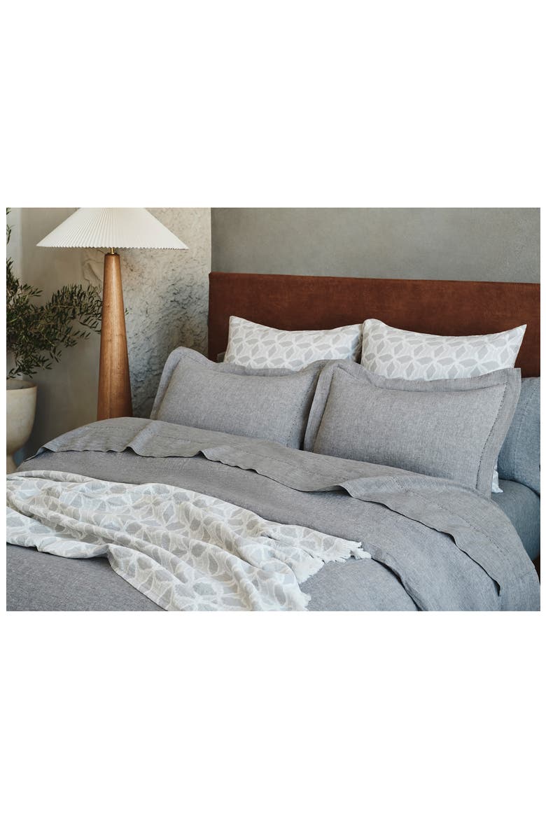 Relaxed Organic Linen Duvet Cover, Alternate, color, SLATE CHAMBRAY