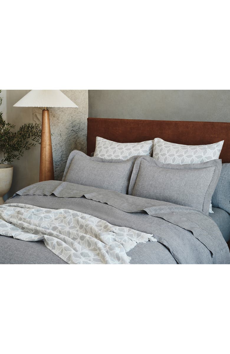 Coyuchi Relaxed Organic Linen Duvet Cover, Alternate, color, Slate Chambray