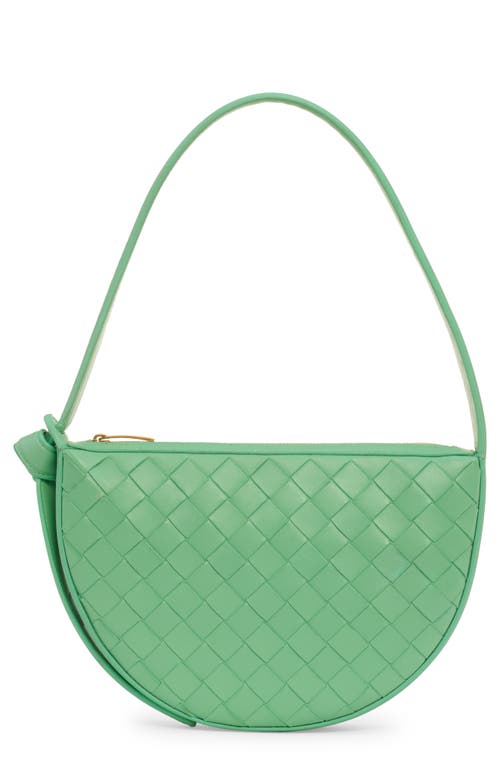 Bottega Veneta Mini Knot Intrecciato Shoulder Bag in 3979 Siren-Gold at Nordstrom