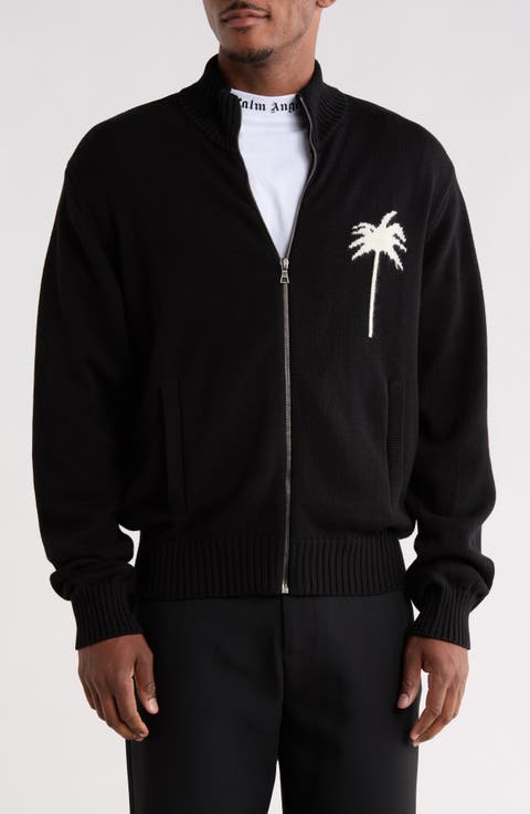 Palm Tree Cotton & Wool Zip Cardigan
