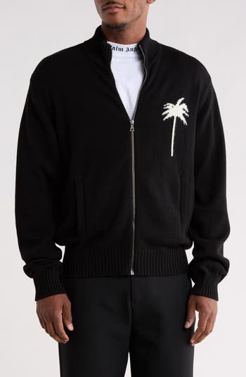Palm Angels Palm Tree Cotton & Wool Zip Cardigan | Nordstromrack