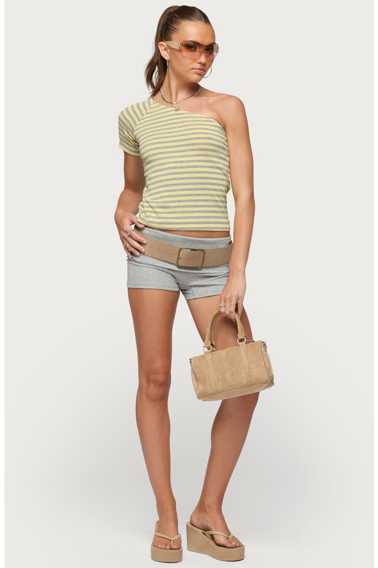 Eulia One-Shoulder Stripe Top, Alternate, color, GRAY-MELANGE-AND-YELLOW