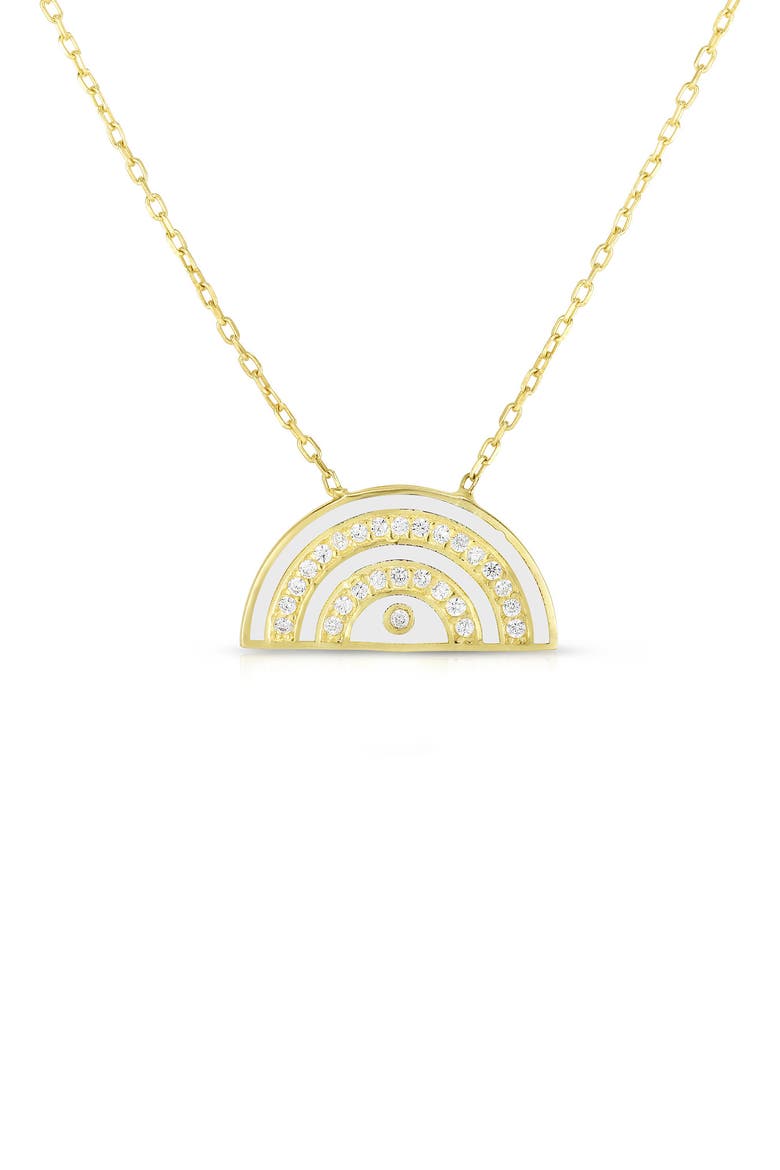 Gold Vermeil CZ Rainbow Necklace, Main, color, YELLOW GOLD