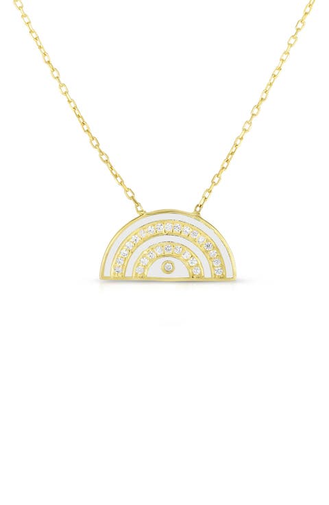 Gold Vermeil CZ Rainbow Necklace