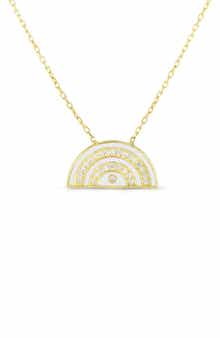 SPHERA MILANO Gold Vermeil CZ Rainbow Necklace
