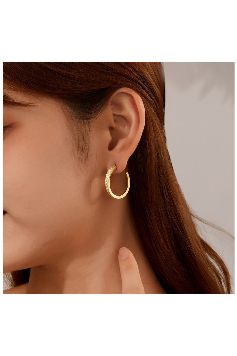 Charming Twisted Hoop Earrings, Alternate, color, WHITE