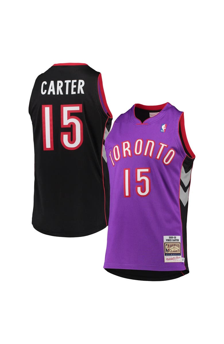 Mitchell & Ness Men's Mitchell & Ness Vince Carter Purple Toronto Raptors 1999/2000 Hardwood Classics Authentic Jersey, Alternate, color,
