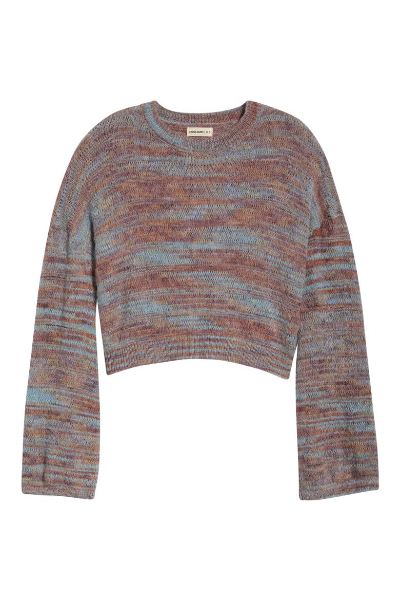 Melange Crop Sweater, Alternate, color, BLUE