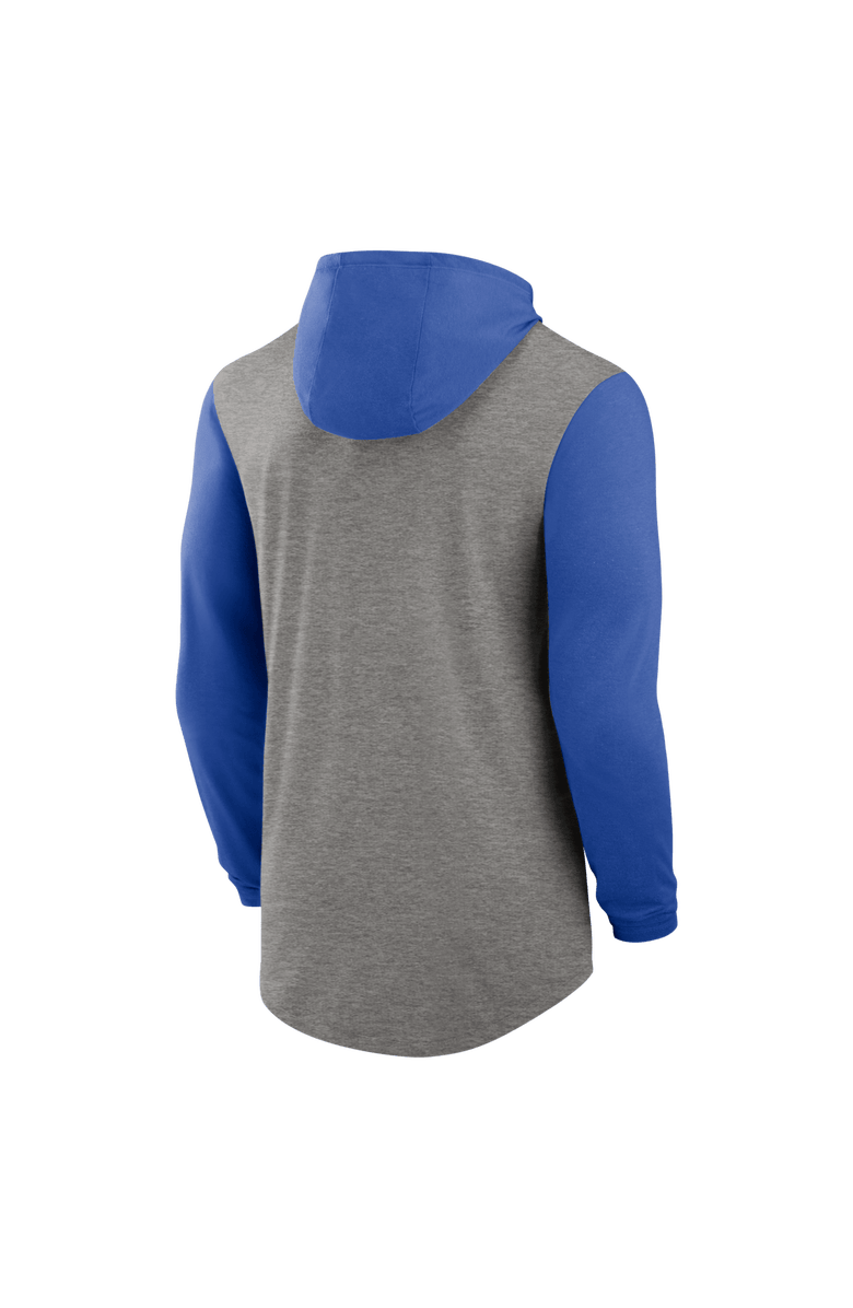 Nike Men's Nike Heather Gray/Royal Kentucky Wildcats Campus Legacy Tri-Blend Long Sleeve Hooded T-Shirt, Alternate, color, Heather Gray