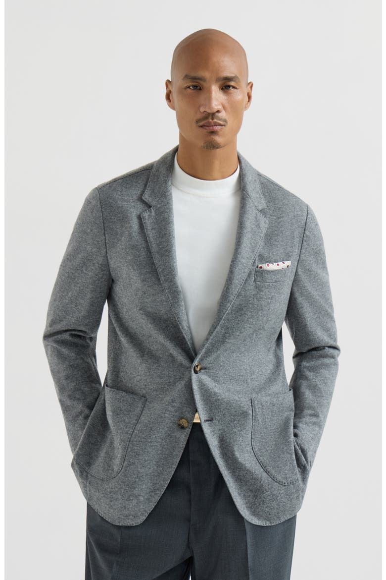 Cashmere jersey blazer, Main, color, Graphite