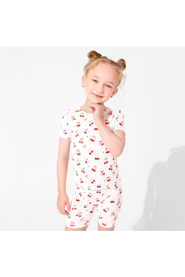 Cherry On Top Kids 2-Piece Short Sleeve & Shorts Pajama Set, Alternate, color, Cherry On Top