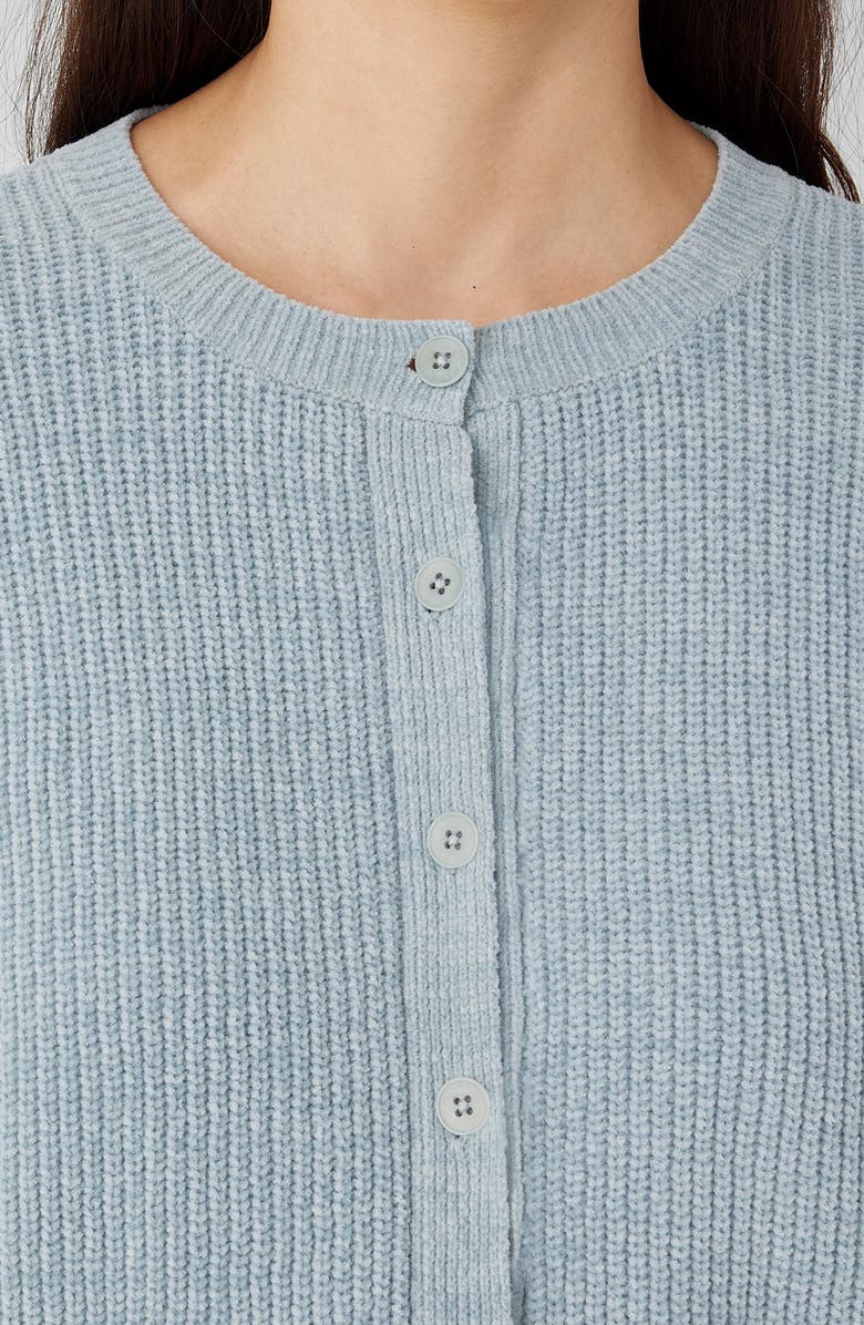 Eileen Fisher Crewneck Organic Cotton Chenille Cardigan, Alternate, color,