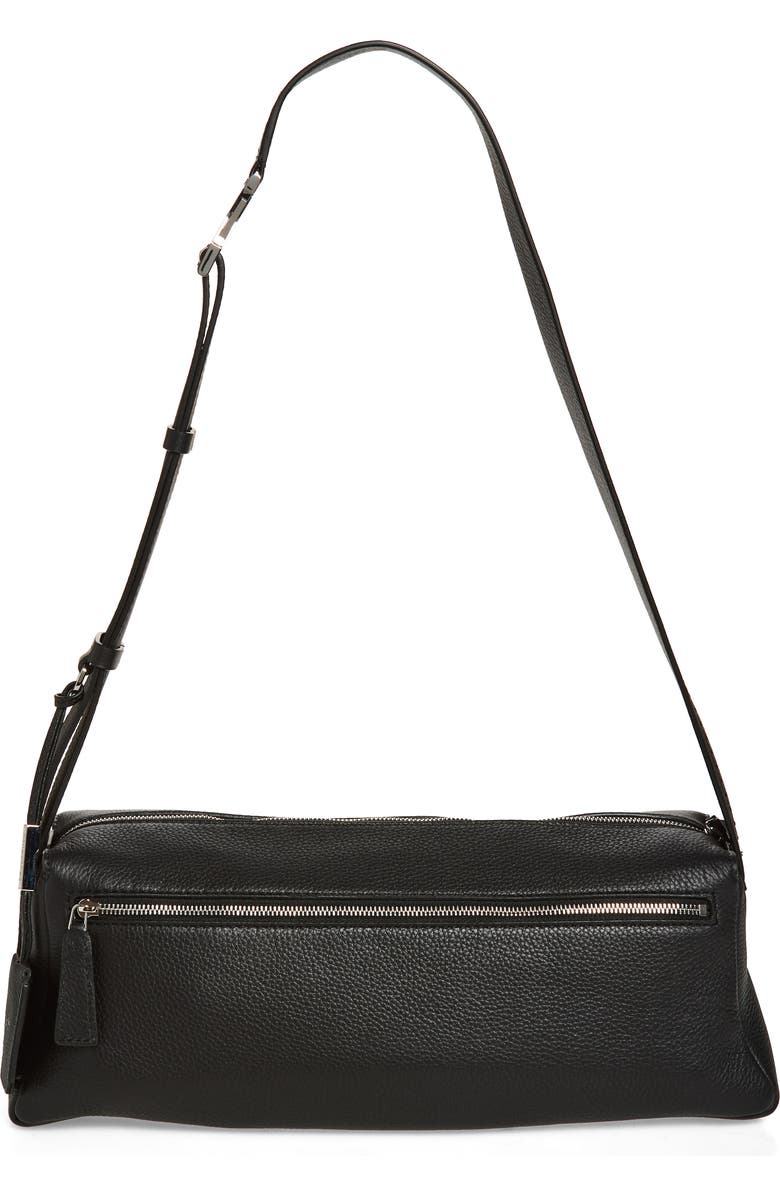 Max Mara Skippers Leather Shoulder Bag, Alternate, color, Black