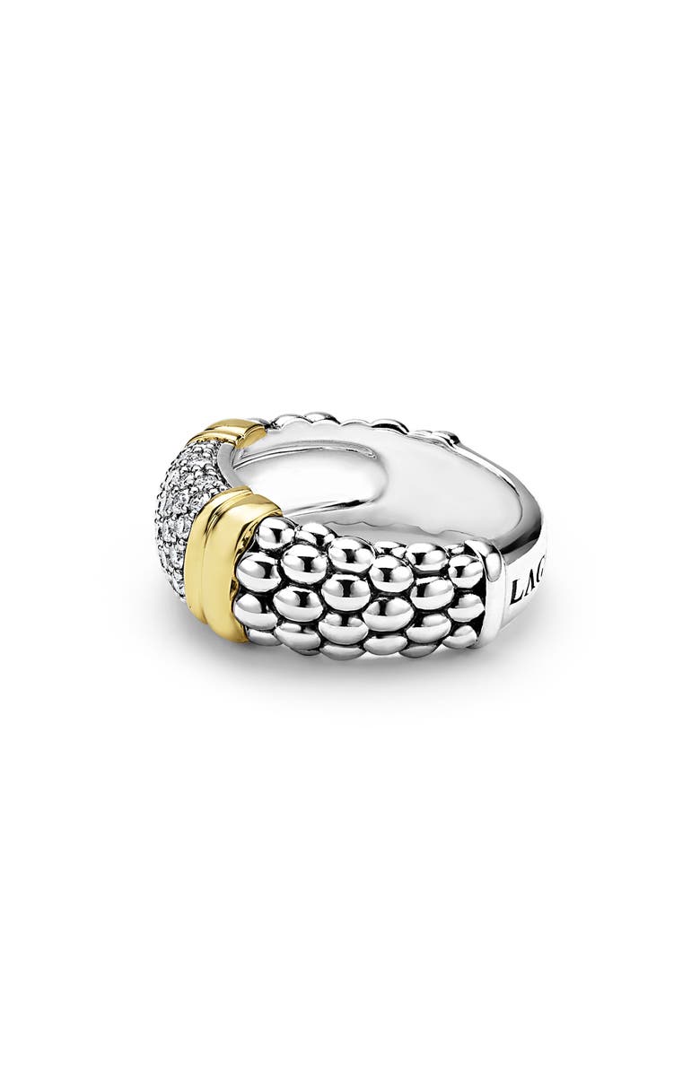 LAGOS Signature Caviar Pavé Diamond Ring, 9mm, Alternate, color, Two-Tone