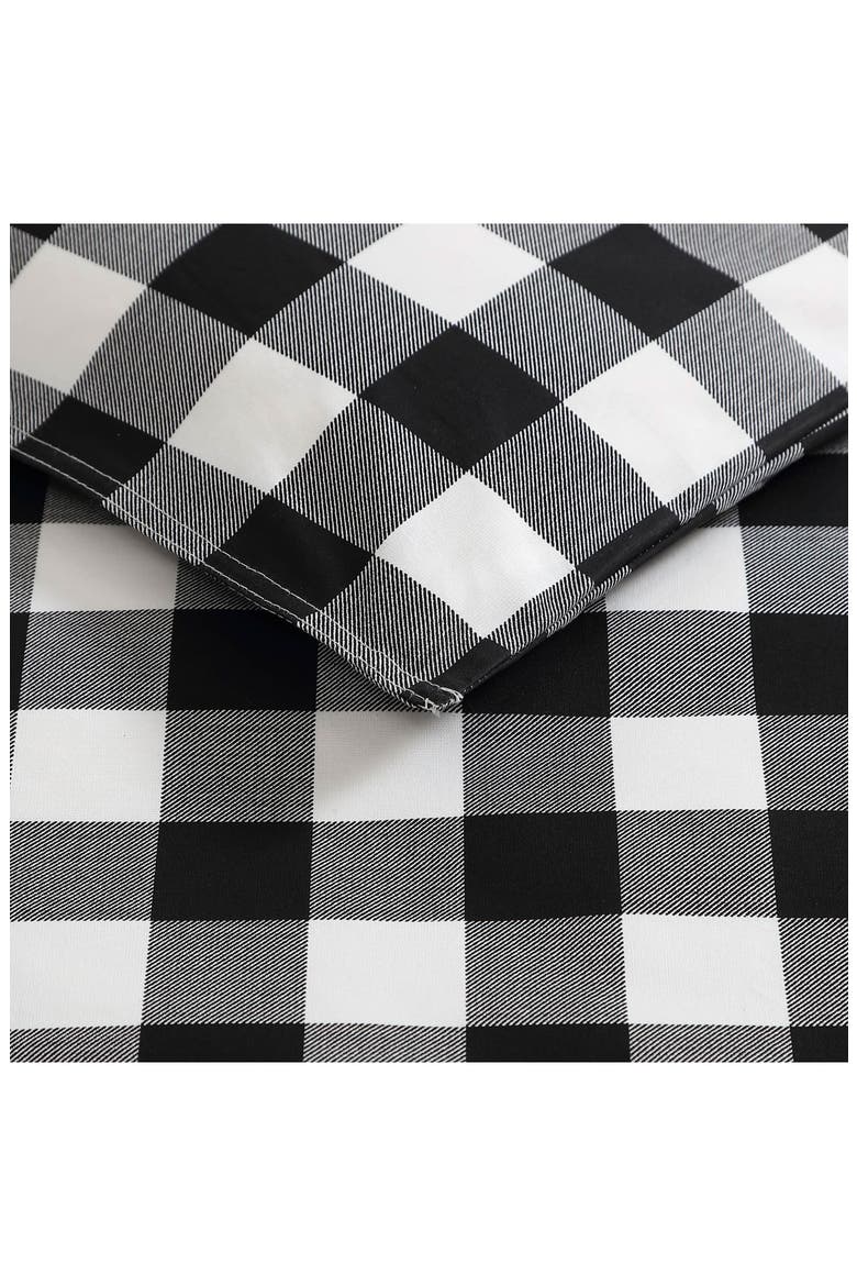 Mountain Plaid Cotton Duvet Cover Set, Alternate, color, BLACK/WHITE