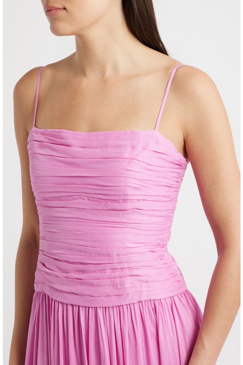 Jordyn Ruched Bodice Dress, Alternate, color, LIPSTICK