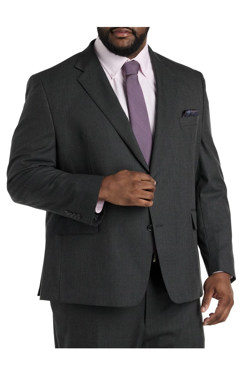 Tallia Windowpane Suit Jacket, Main, color, Charcoal