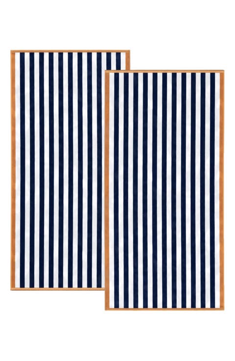 2-Pack Stripe Oversize Beach Towels