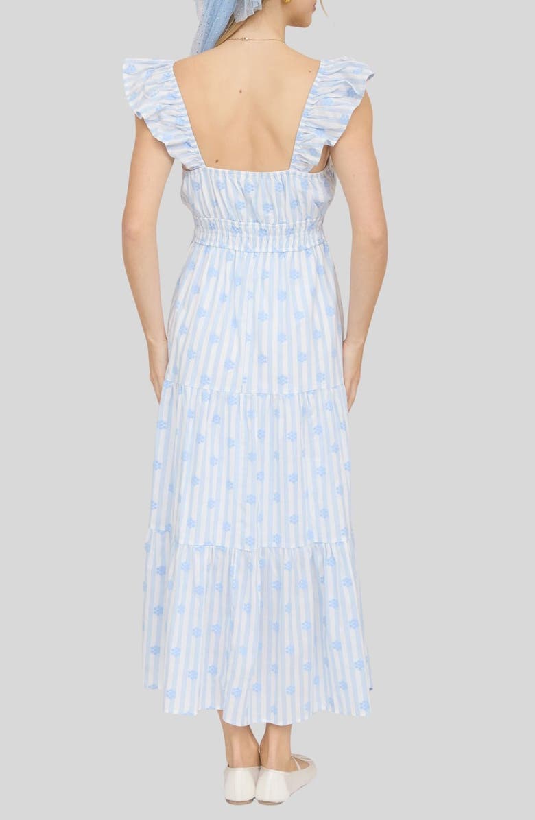 Blu Pepper Ditsy Tiered Midi Dress, Alternate, color, 