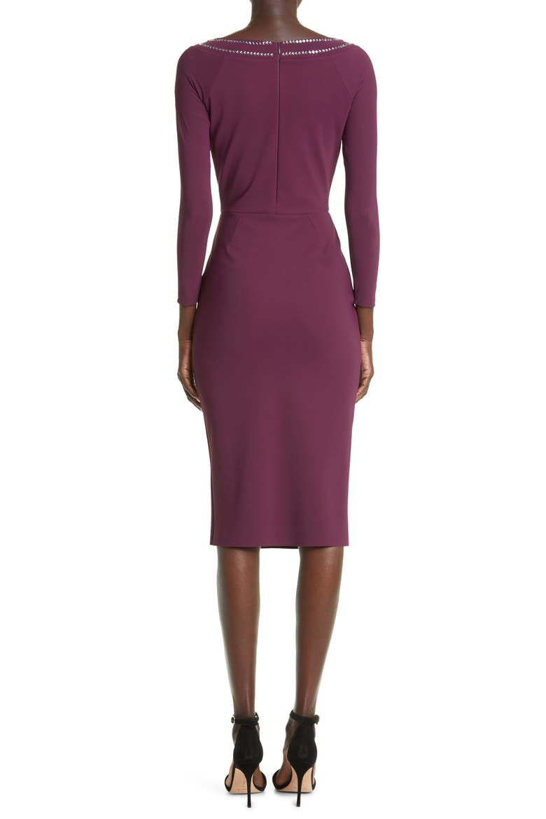 Milva Studded Long Sleeve Midi Dress, Alternate, color, BAROLO