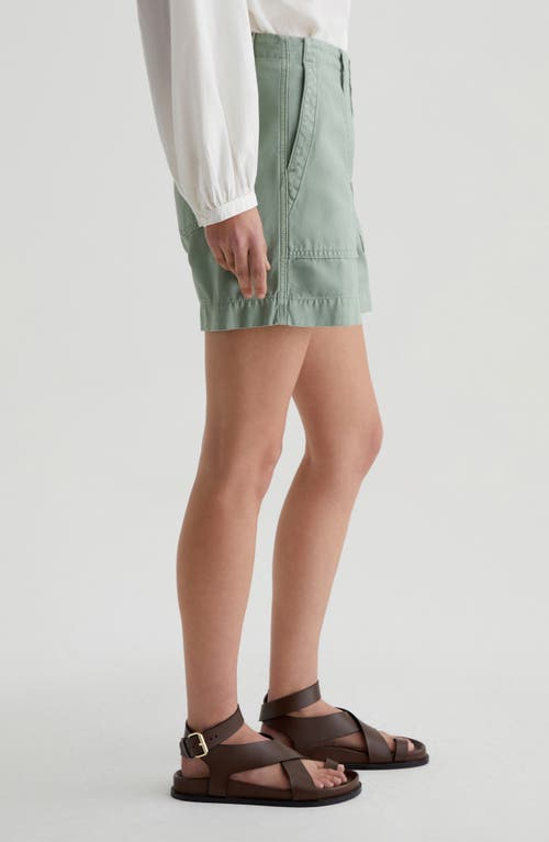 Ag Rosa Mid Rise Utility Shorts In Sulfur Matcha Latte In Green