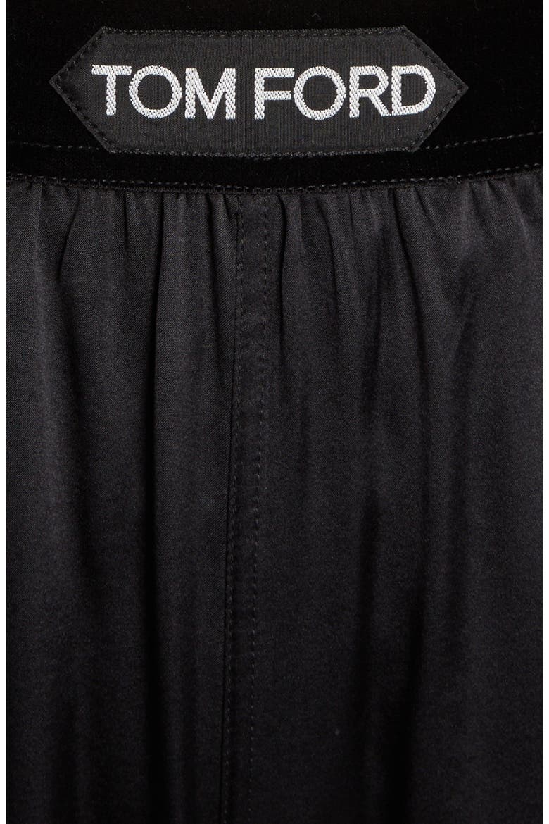 Stretch Silk Satin Pajama Pants, Alternate, color, BLACK
