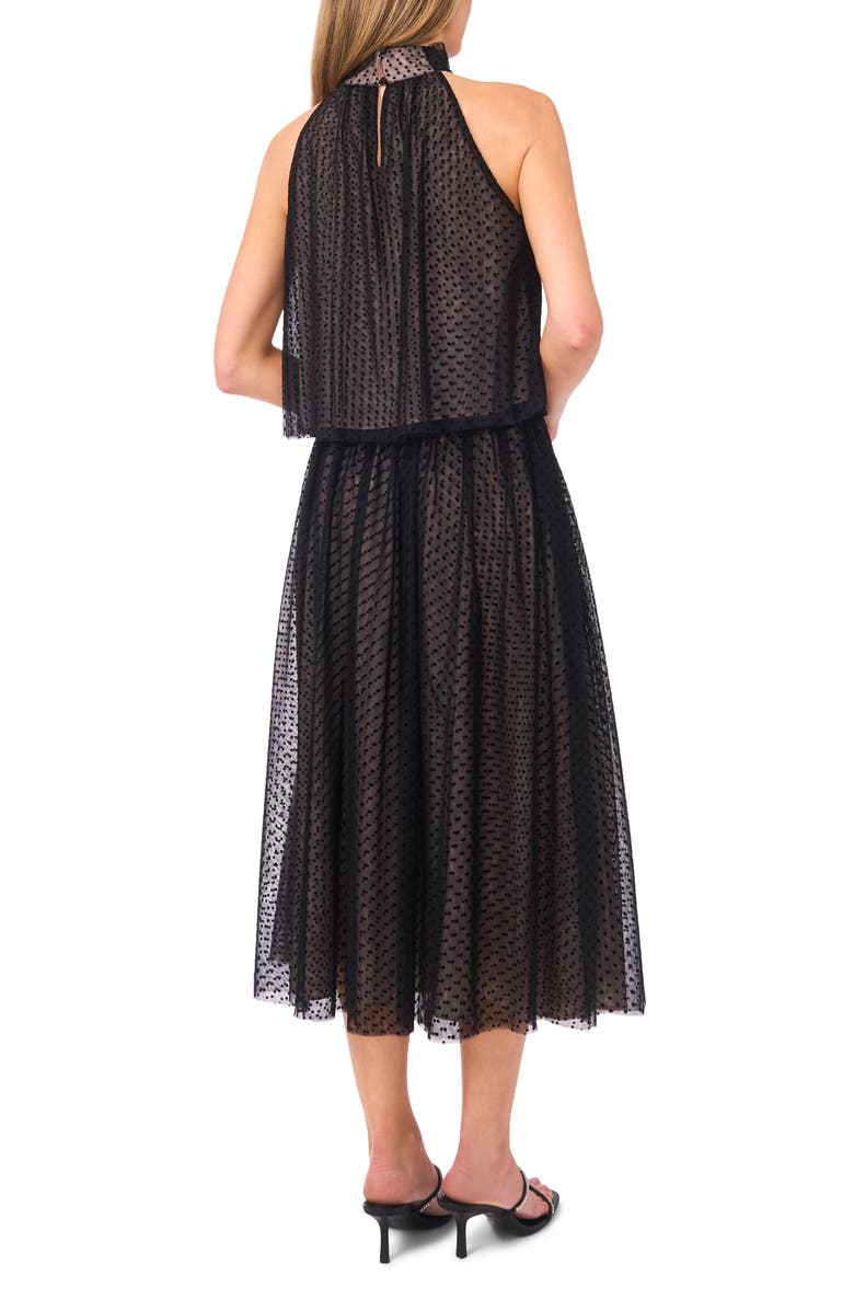 CeCe Swiss Dot Tulle Midi Skirt, Alternate, color, Rich Black