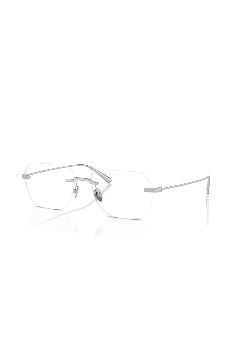 Ferrari 55mm Rectangle optical glasses, Main, color, Silver
