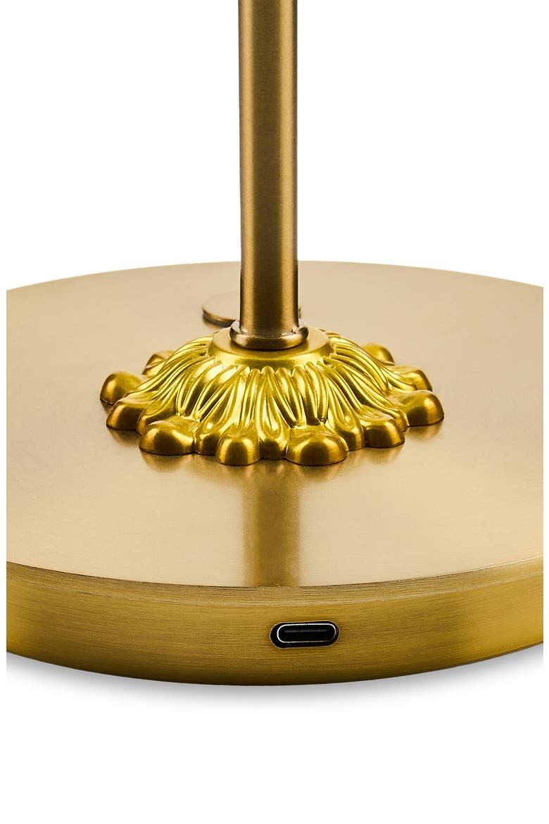 Sterling Check LED Rechargeable Dome Table Lamp, Alternate, color, STERLING