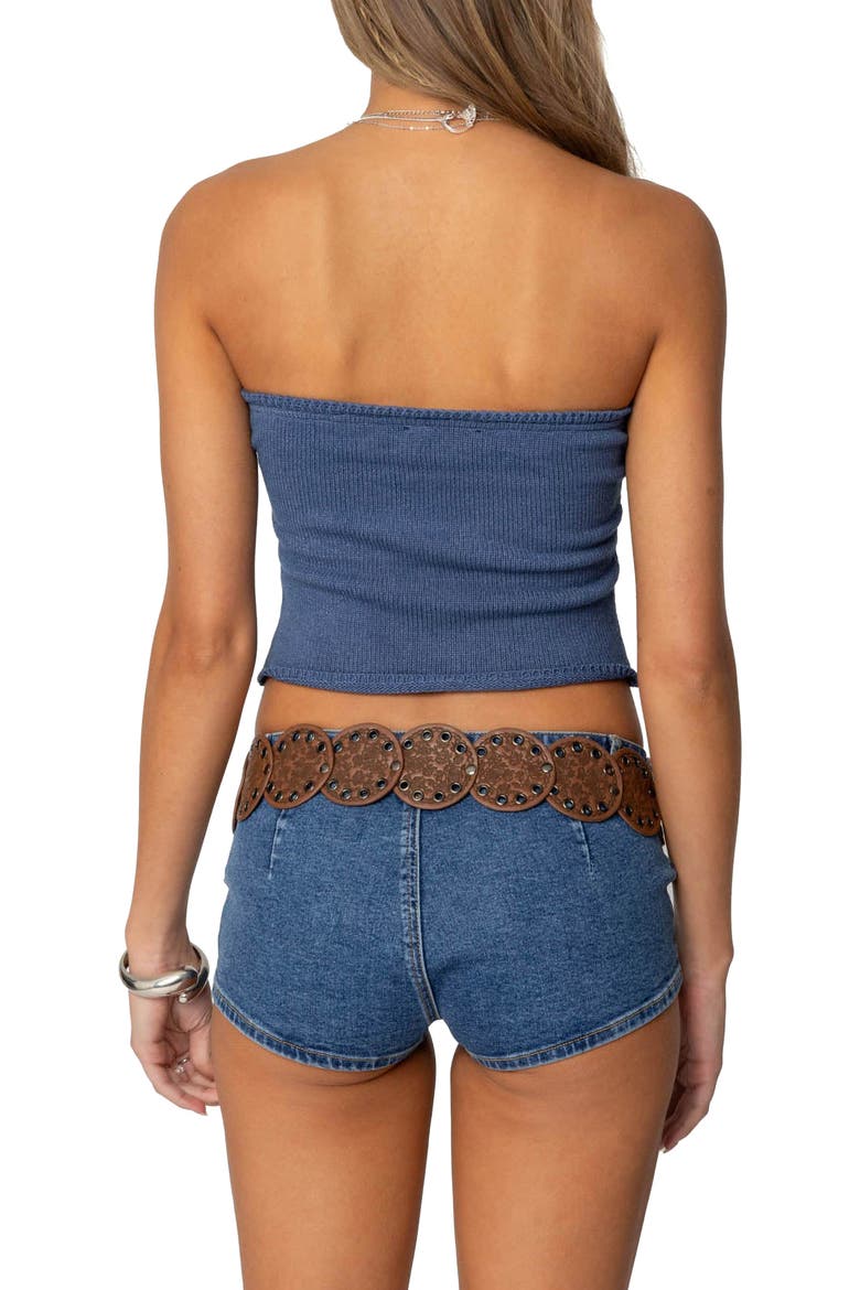 Laurier Distressed Knit Tube Top, Alternate, color, BLUE