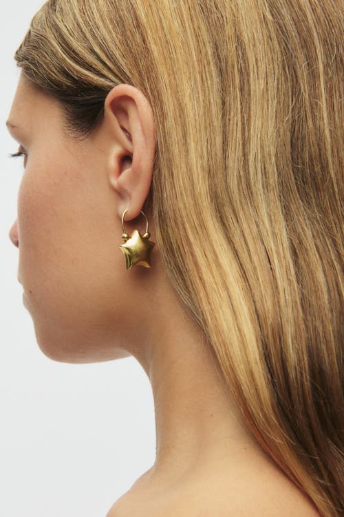 67jewelry Gold Puffed Star Earrings In Gold