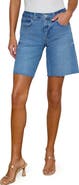 L'AGENCE River Raw Hem Denim Bermuda Shorts