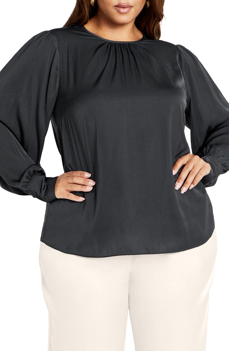 City Chic Aaliyah Puff Shoulder Top, Main, color,