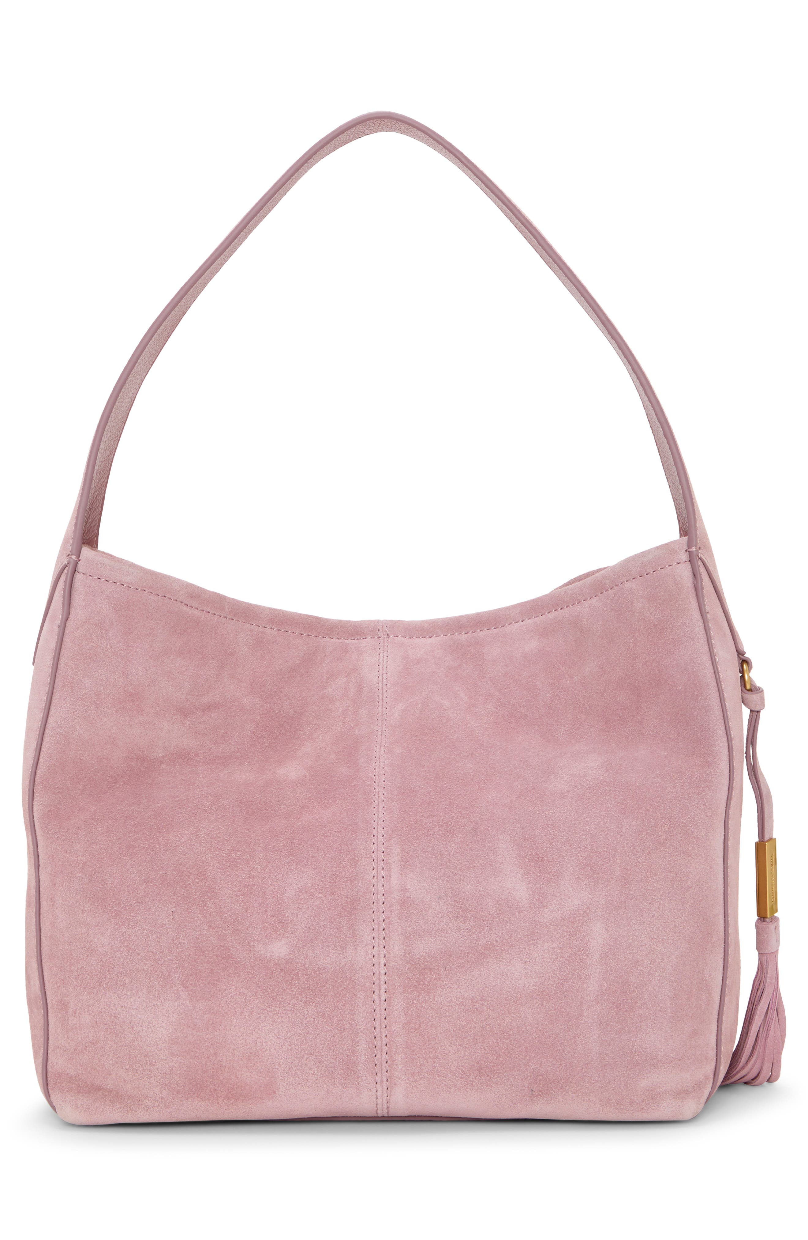Vince Camuto Aleah Suede Tote, Alternate, color, Cosmetic Pink