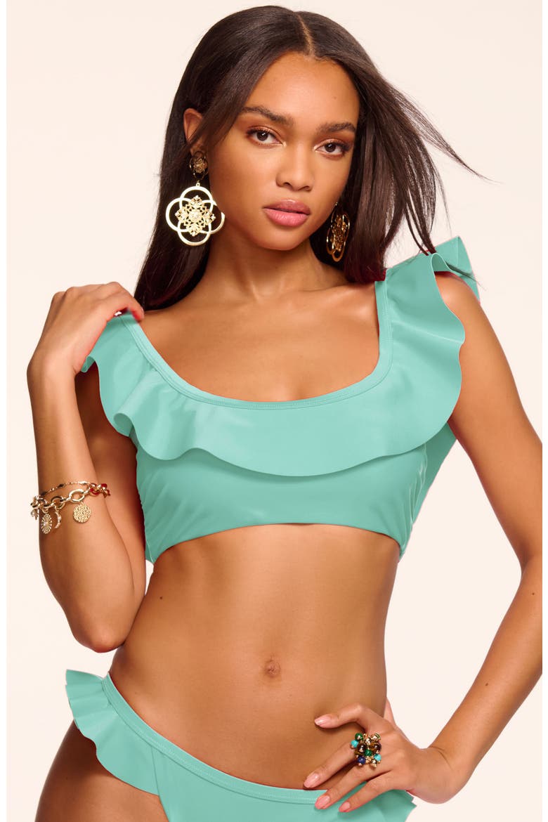 Letty Ruffle Bikini Top, Alternate, color, SEAGLASS