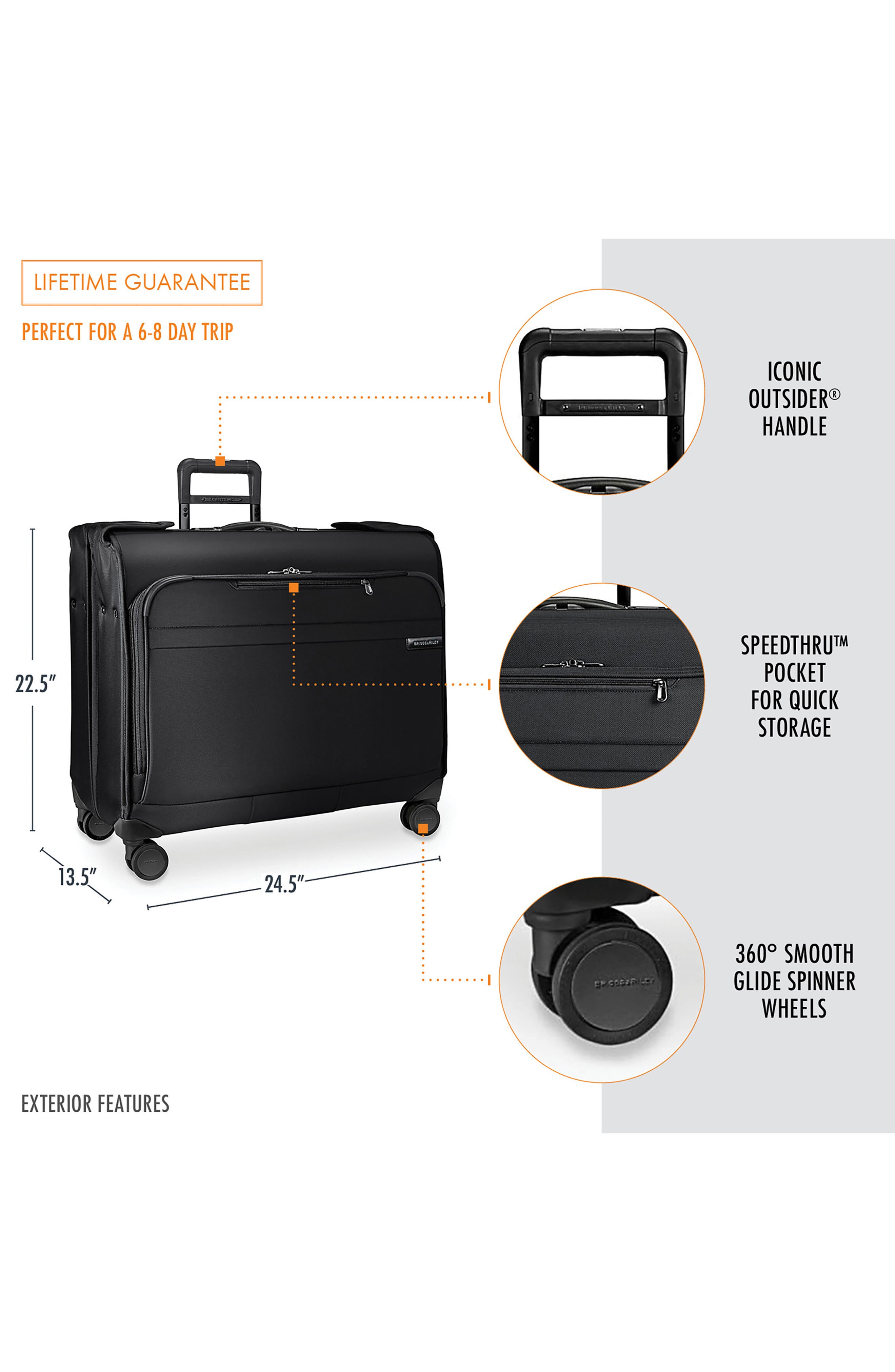 Briggs & Riley Baseline Wardrobe Spinner Garment Bag, Alternate, color, 