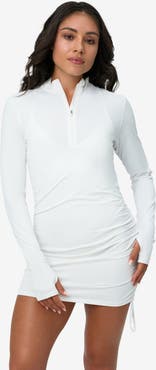 BloqUV Women's Long Sleeve Sun and UV Protection Drawstring Coverup Dress