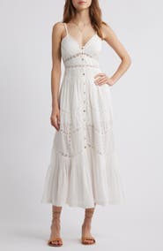 LoveShackFancy Esilda Lace Trim Cotton Dress