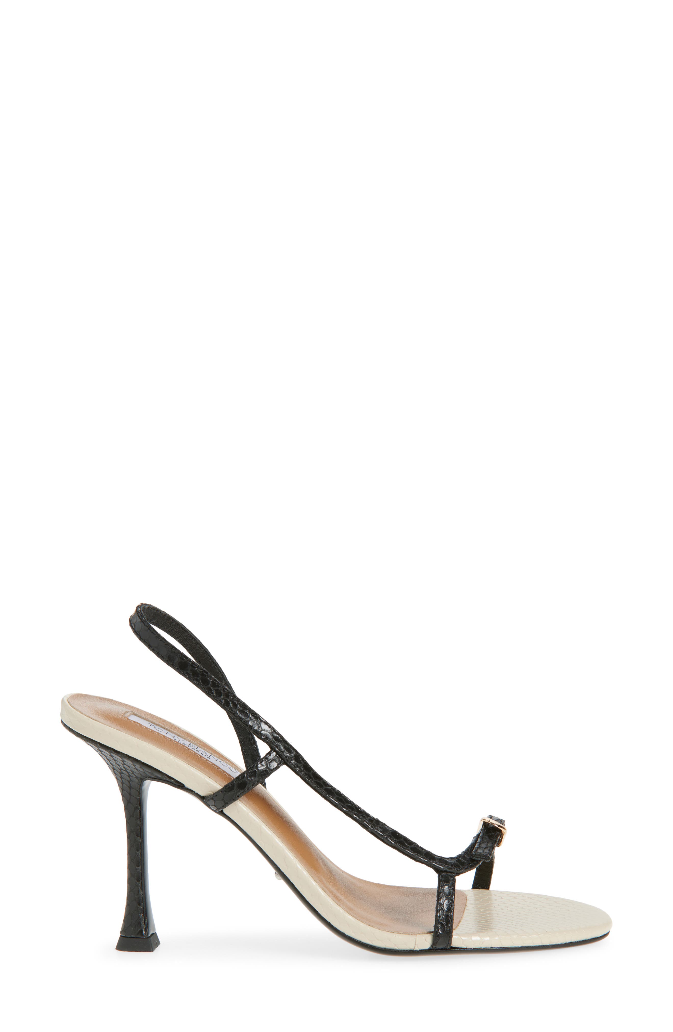Tony Bianco Snakeskin Embossed Slingback Sandal, Alternate, color, Black