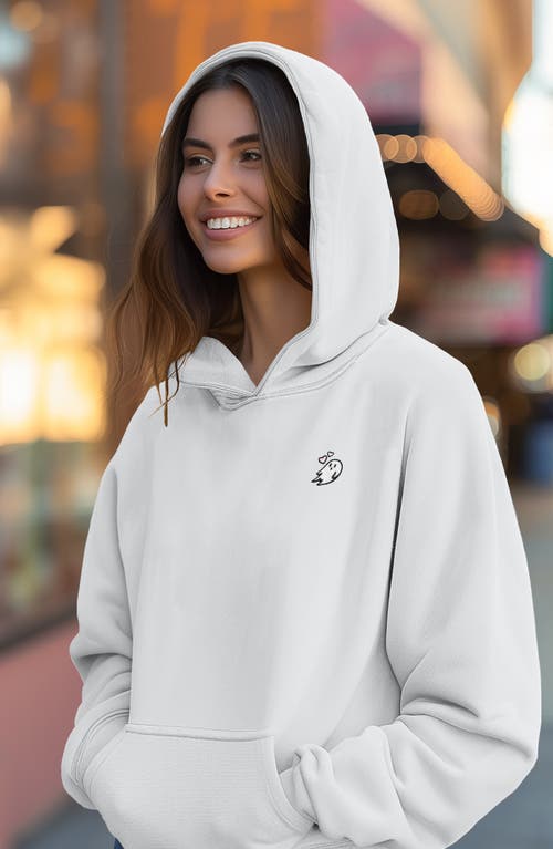 Dalix Womens Heartly Ghost Midweight Fleece Relaxed Hooded Sweatshirt