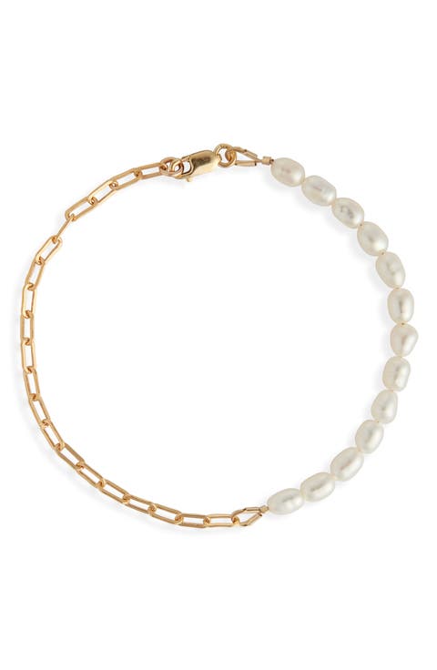 Unity Genuine Freshwater Seed Pearl & Open Link Bracelet
