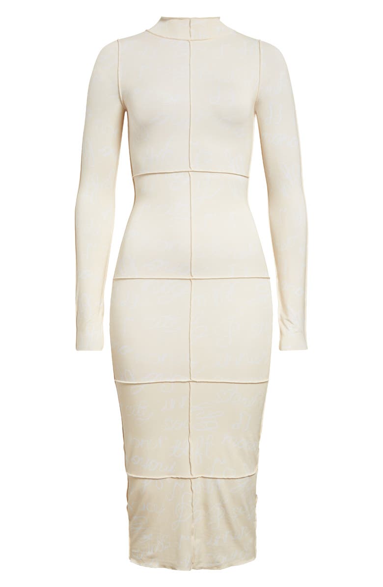 HONOR THE GIFT Lettuce Edge Long Sleeve Body-Con Dress, Alternate, color, 