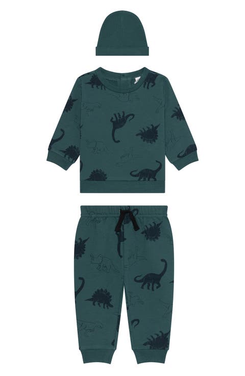 Dinosaur Sweatshirt, Joggers & Hat Set (Baby)