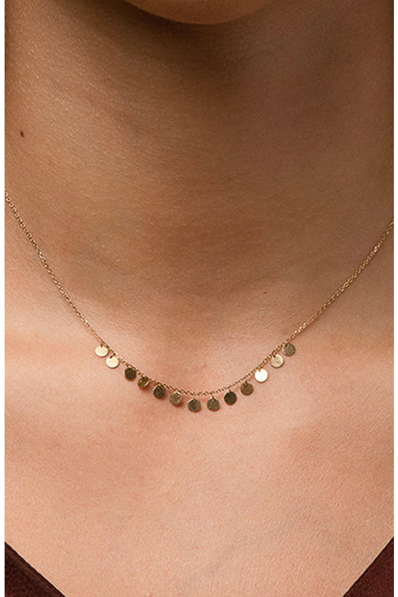 Sterling Silver 18k Gold Plated Trece Necklace Dainty Minimalist Style, Alternate, color, Gold